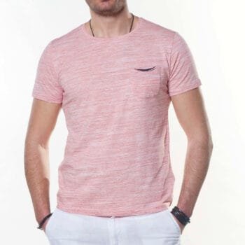 470-418 T-shirt melange chest pocket