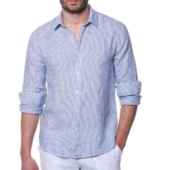 100% ΛΙΝΟ Ριγέ Πουκάμισο Μακρυμάνικο 1036