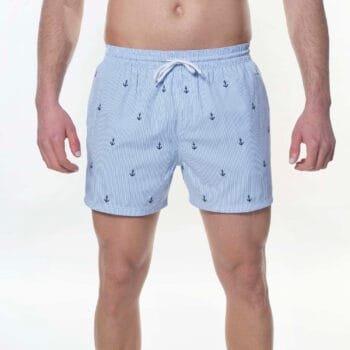 1480 Mαγιό ριγέ με κέντημα άγκυρες