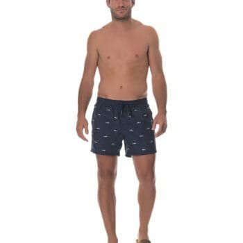 1399 Μαγιό shorts με κέντημα καρχαρία